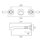 Vado Axbridge Lever Nickel Wall Mounted Basin Mixer Tap
