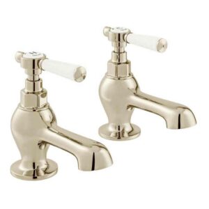 Vado Axbridge Lever Nickel Bath Pillar Taps