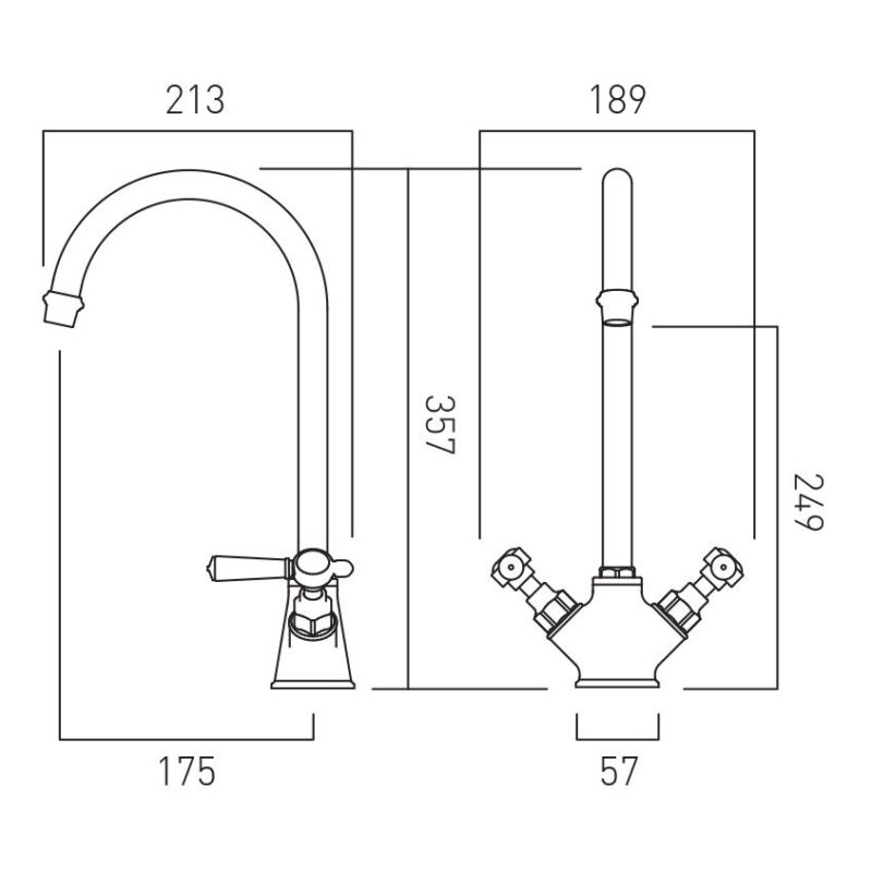 Vado Axbridge Chrome Mono Kitchen Sink Mixer Tap