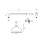 Vado Axbridge Chrome 200mm Shower Head & Arm