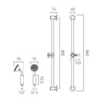 Vado Axbridge Nickel Slide Rail Shower Kit