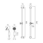 Vado Axbridge Chrome Single Function Slide Rail Shower Kit