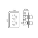 Vado Celsius 1 Outlet 2 Handle Thermostatic Valve