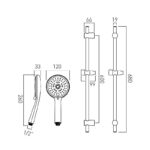 Vado Ceres 3 Function Self-Cleaning Slide Rail Shower Kit