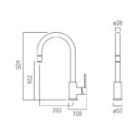 Vado Zoo Curve Mono Sink Mixer