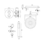 Vado Celsius 2 Outlet Thermostatic Shower Set