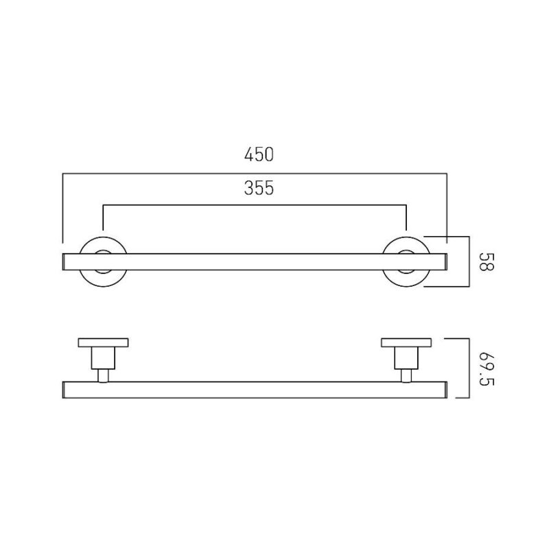 Vado Elements Towel Rail 450mm