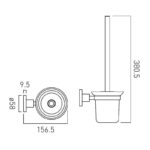 Vado Elements Toilet Brush & Frosted Glass Holder