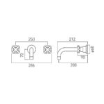 Vado Elements Wall Mounted Bath Filler 200mm Spout