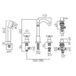 Vado Elements 5 Hole Bath Shower Mixer