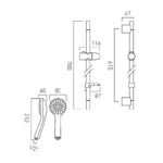 Vado Eris Single Function Slide Rail Shower Kit