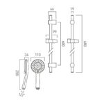 Vado Evolve Round 4 Function Slide Rail Shower Kit