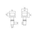 Vado Geo Pair of Deck Mounted Stop Valves
