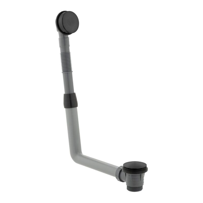 Vado Brushed Black Round Clic-Clac Bath Waste & Overflow