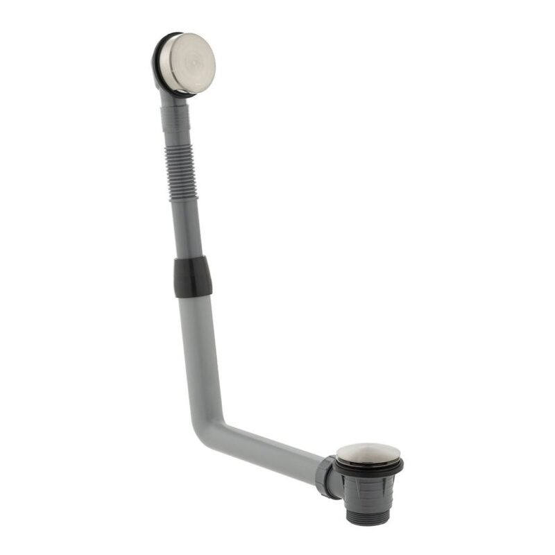 Vado Brushed Nickel Round Clic-Clac Bath Waste & Overflow