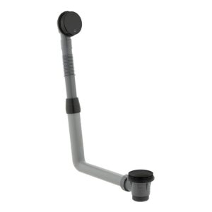 Vado Polished Black Round Clic-Clac Bath Waste & Overflow