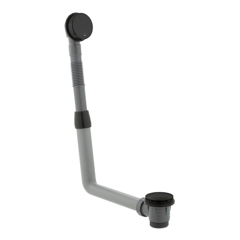 Vado Polished Black Round Clic-Clac Bath Waste & Overflow
