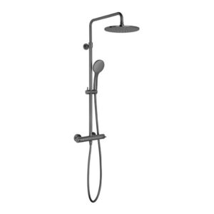 Vado Nebula Brushed Black Thermostatic Round Shower Column
