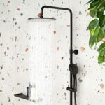 Vado Nebula Brushed Black Thermostatic Round Shower Column