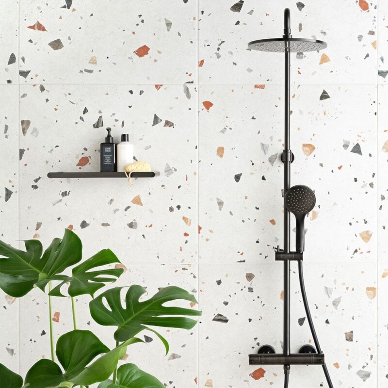 Vado Nebula Brushed Black Thermostatic Round Shower Column
