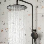 Vado Nebula Brushed Black Thermostatic Round Shower Column