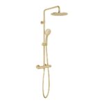 Vado Nebula Brushed Gold Thermostatic Round Shower Column