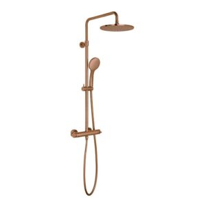 Vado Nebula Brushed Bronze Thermostatic Round Shower Column