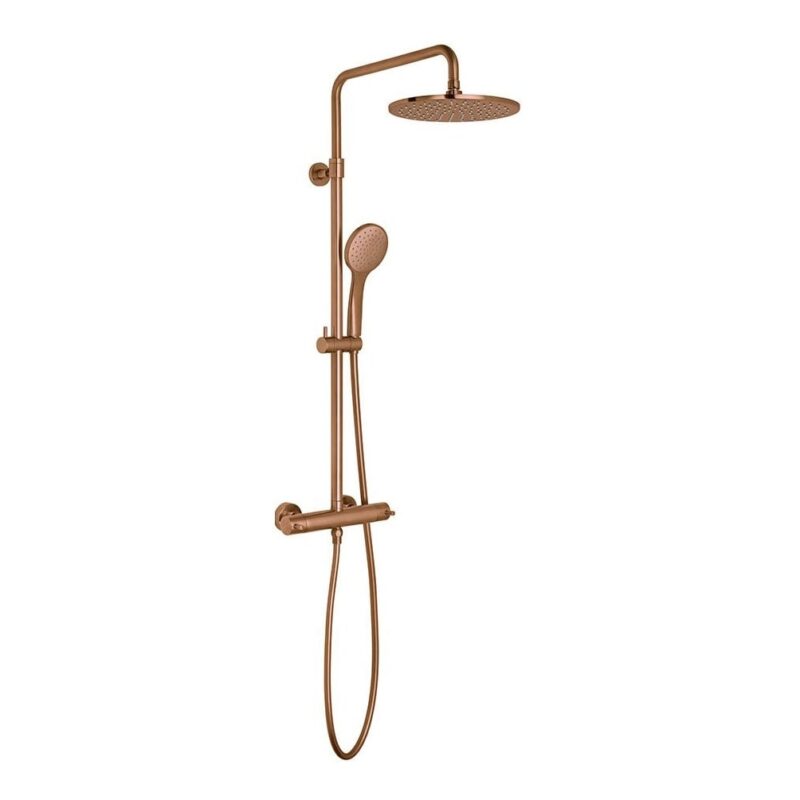 Vado Nebula Brushed Bronze Thermostatic Round Shower Column