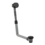 Vado Brushed Black Round Clic-Clac Bath Filler Waste & Overflow