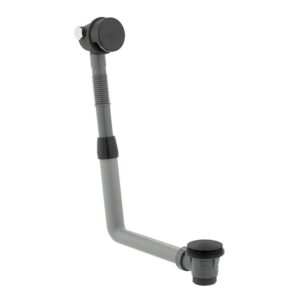 Vado Brushed Black Round Clic-Clac Bath Filler Waste & Overflow