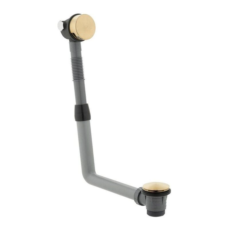 Vado Brushed Gold Round Clic-Clac Bath Filler Waste & Overflow