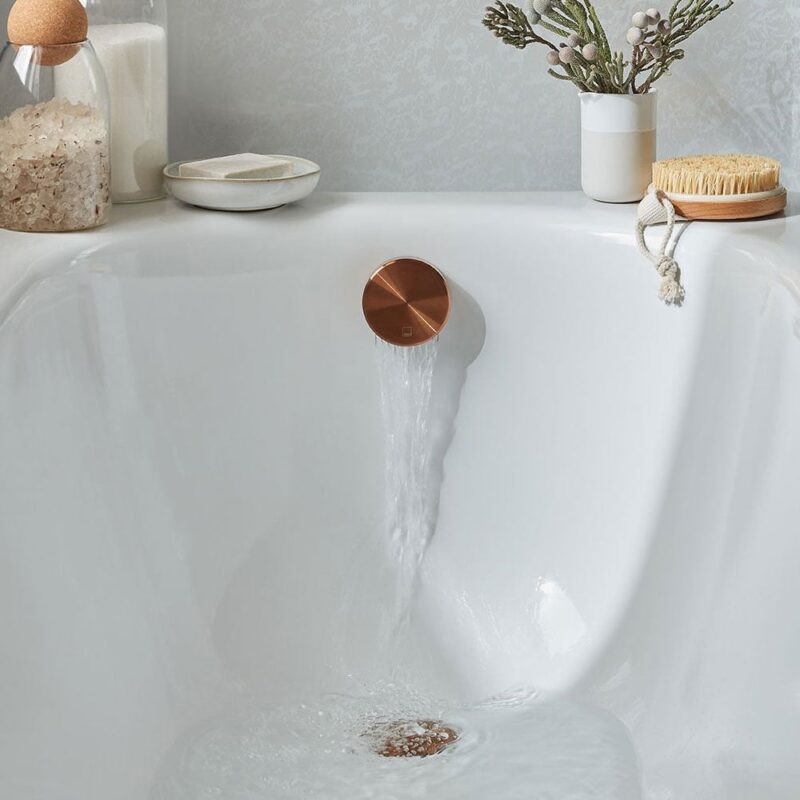 Vado Brushed Bronze Round Clic-Clac Bath Filler Waste & Overflow