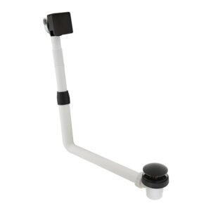 Vado Omika Noir Polished Black Square Clic Clac Bath Filler Waste