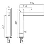 Vado Edit Brushed Black Extended Mono Basin Mixer Tap