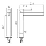 Vado Edit Brushed Gold Extended Mono Basin Mixer Tap