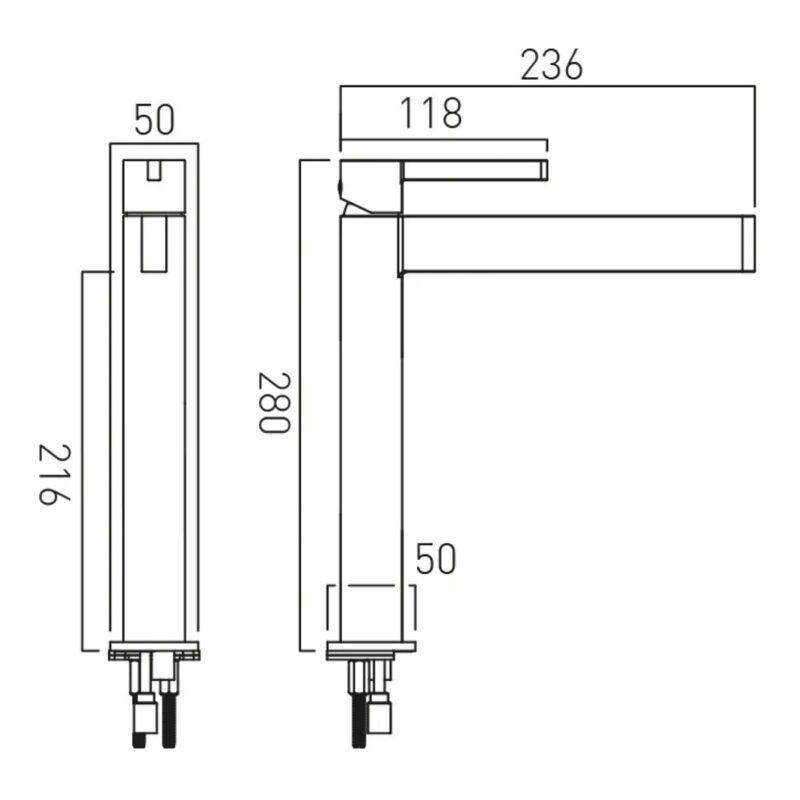 Vado Edit Brushed Nickel Extended Mono Basin Mixer Tap