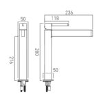 Vado Edit Brushed Bronze Extended Mono Basin Mixer Tap