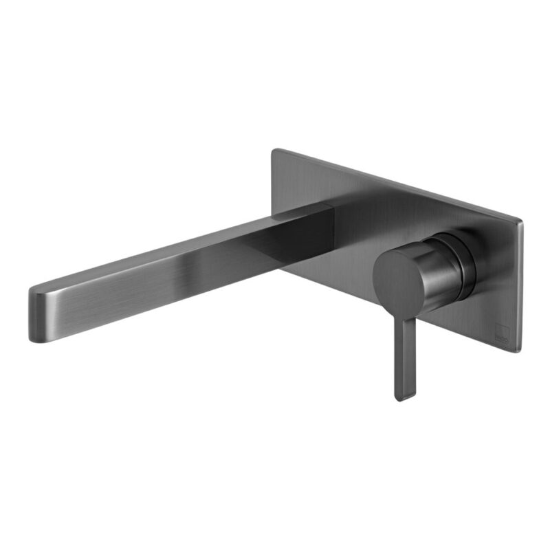 Vado Edit Brushed Black Wall Basin Mixer with Rectangular Backplate Vado Edit Brushed Black Wall Basin Mixer with Rectangular Backplate