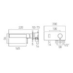 Vado Edit Brushed Bronze Wall Basin Mixer with Rectangular Backplate