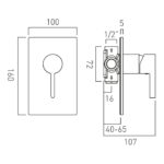 Vado Edit Brushed Nickel 1 Outlet Concealed Manual Shower Valve