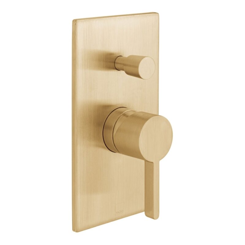 Vado Edit Brushed Gold 2 Outlet Concealed Single Lever Shower Valve