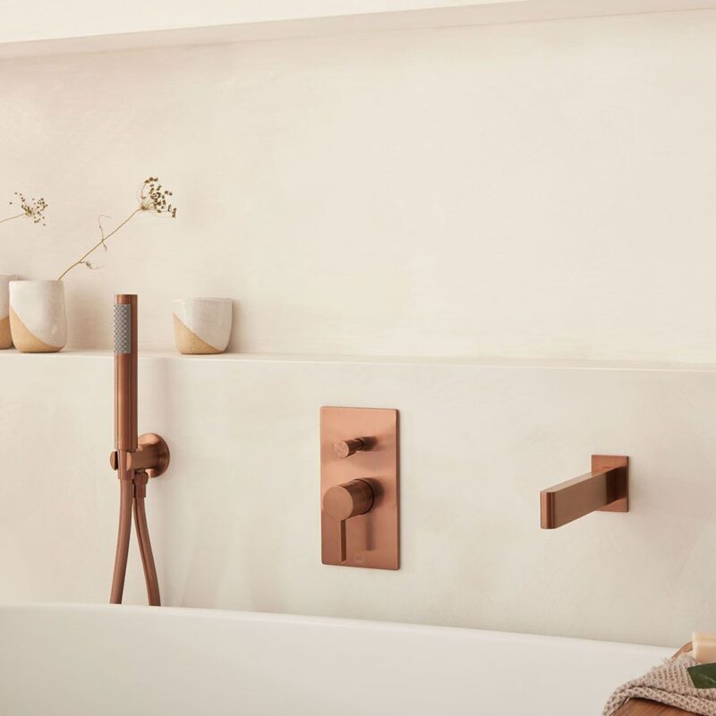 Vado Edit Brushed Bronze 2 Outlet Concealed Single Lever Shower Valve
