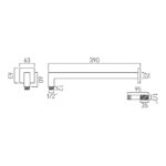 Vado Brushed Gold Easy Fit Square Shower Arm