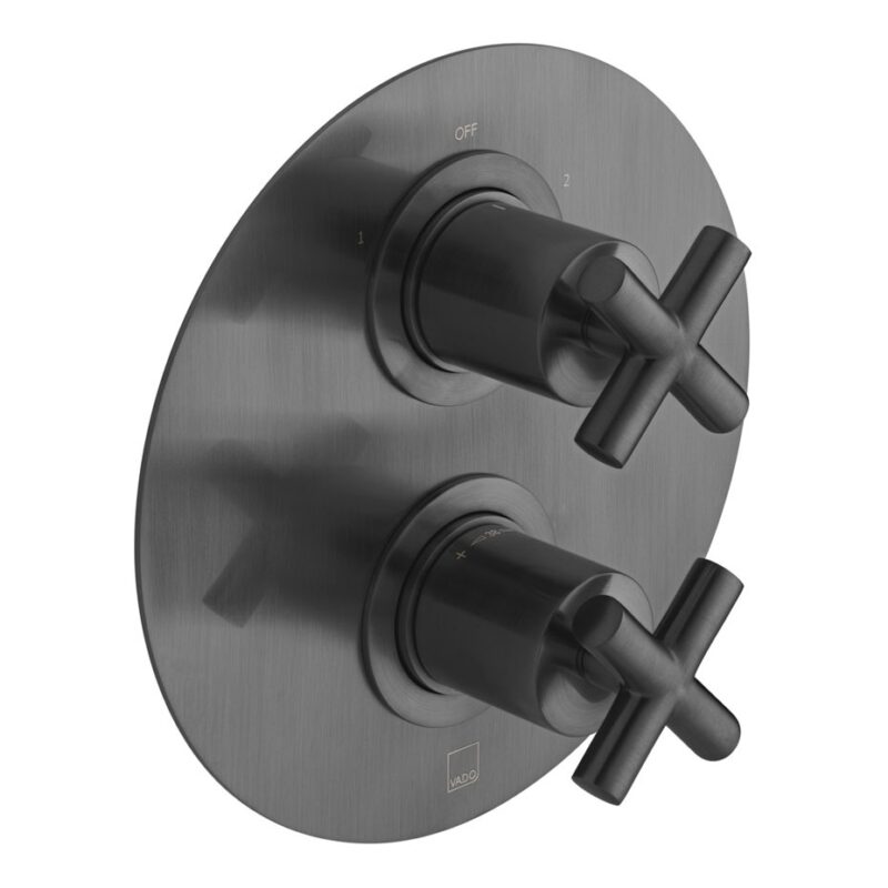 Vado DX Elements Brushed Black 2 Outlet 2 Handle Concealed Thermostatic Valve