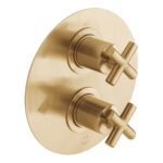Vado DX Elements Brushed Gold 2 Outlet 2 Handle Concealed Thermostatic Valve