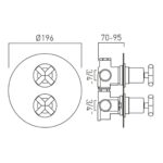 Vado DX Elements Brushed Gold 2 Outlet 2 Handle Concealed Thermostatic Valve