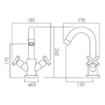 Vado Elements Brushed Black Mono Basin Mixer Tap