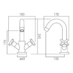 Vado Elements Brushed Nickel Mono Basin Mixer Tap