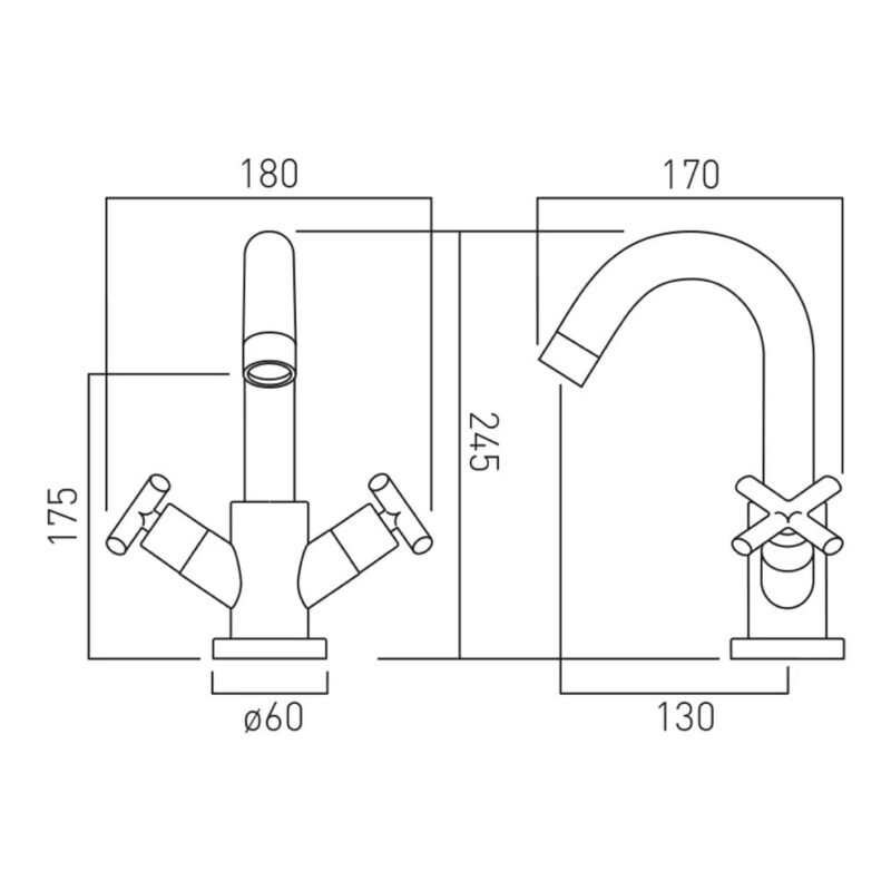 Vado Elements Brushed Bronze Mono Basin Mixer Tap
