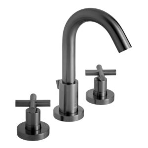 Vado Elements Brushed Black 3 Hole Deck Basin Mixer with Pop-Up Waste